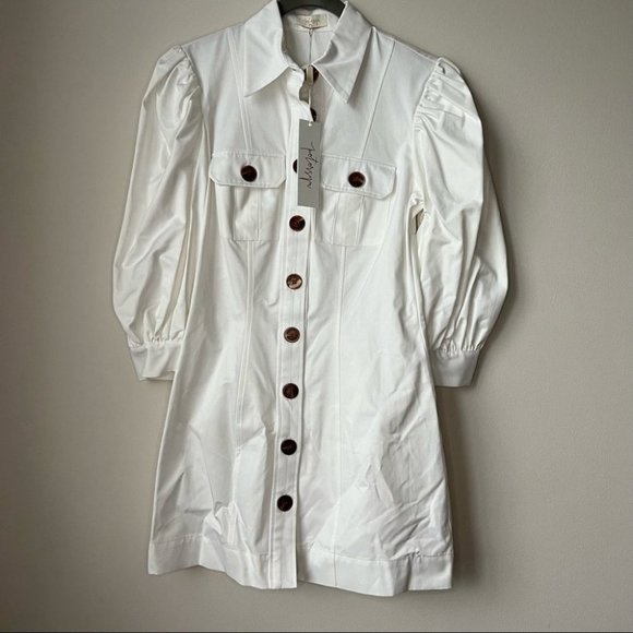 Petersyn White Sleeved Mini Dress Revolve Size XS Extra Small - Picture 2 of 7